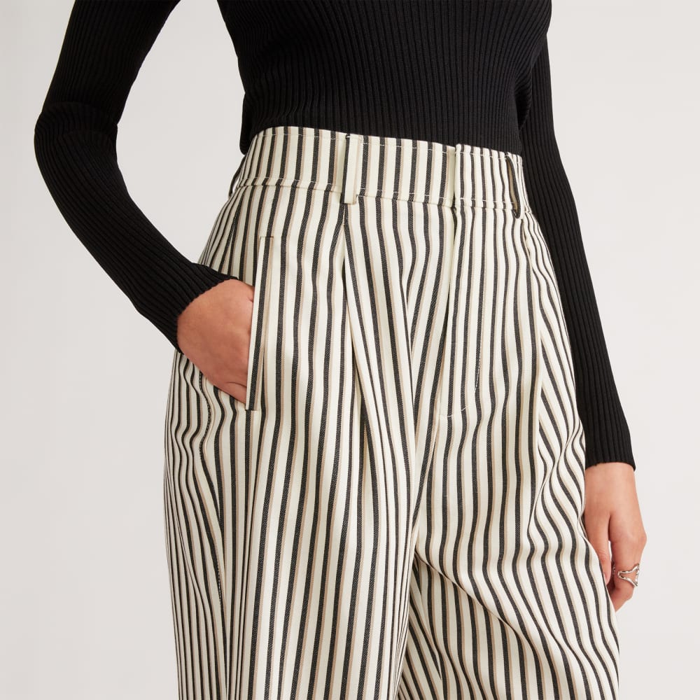 The Draper Pleated Pant in Buttersmooth | Ombre Stripe | 30" Inseam