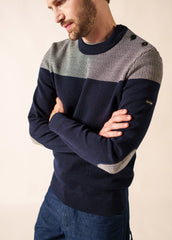 Pull marin Dinan bicolore (MARINE/ECRU)