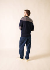 Pull marin Dinan bicolore (MARINE/ECRU)
