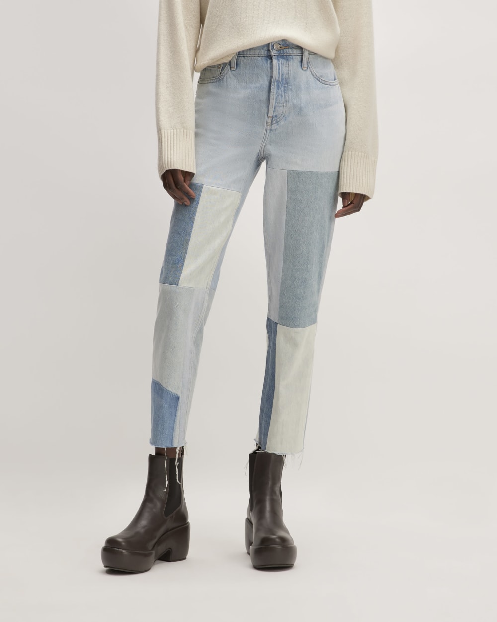 The '90s Cheeky庐 Mended Jean | Patched Indigo | 26.5" Inseam