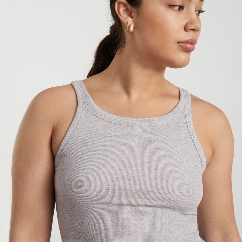 The Pima Micro-Rib Short Tank | Heathered Grey