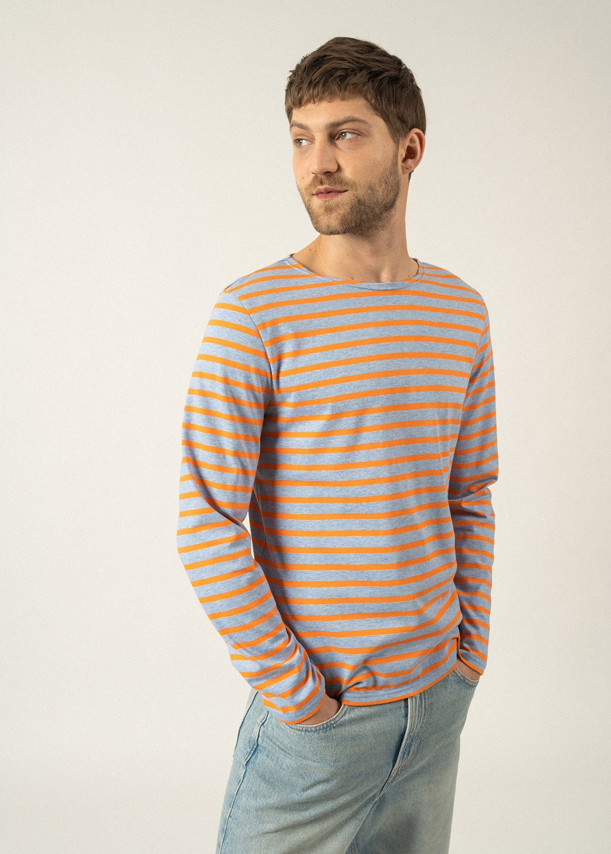 Marinière Minquiers (DENIM/ORANGE FLUO)