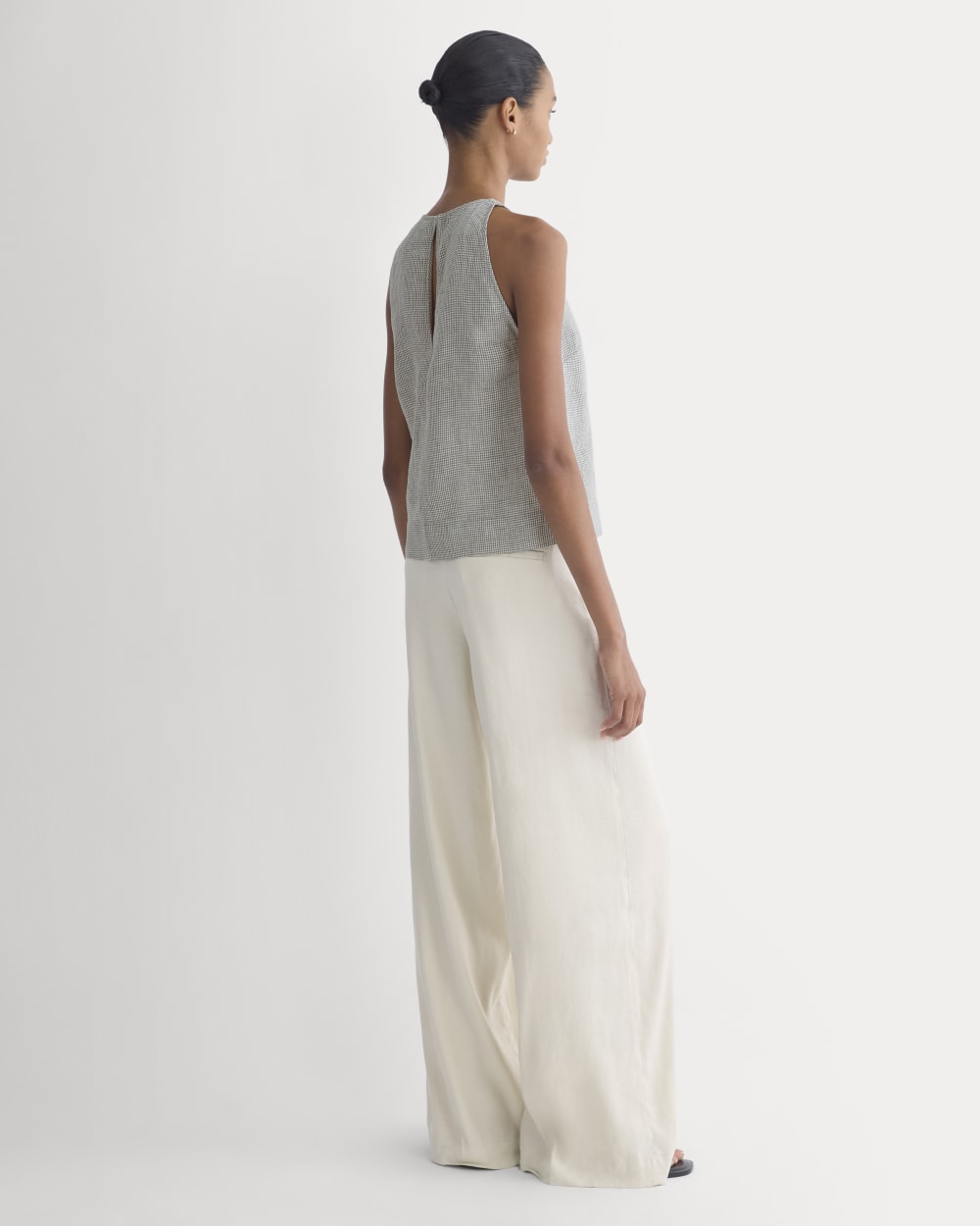 The Linen High-Neck Tank | Agave Green