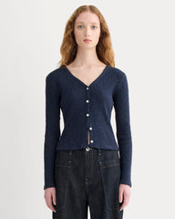The Cozy Rib Cardigan | Navy