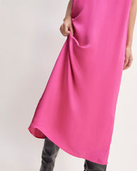 The Satin Racerback Slip Dress | Fuchsia Pink