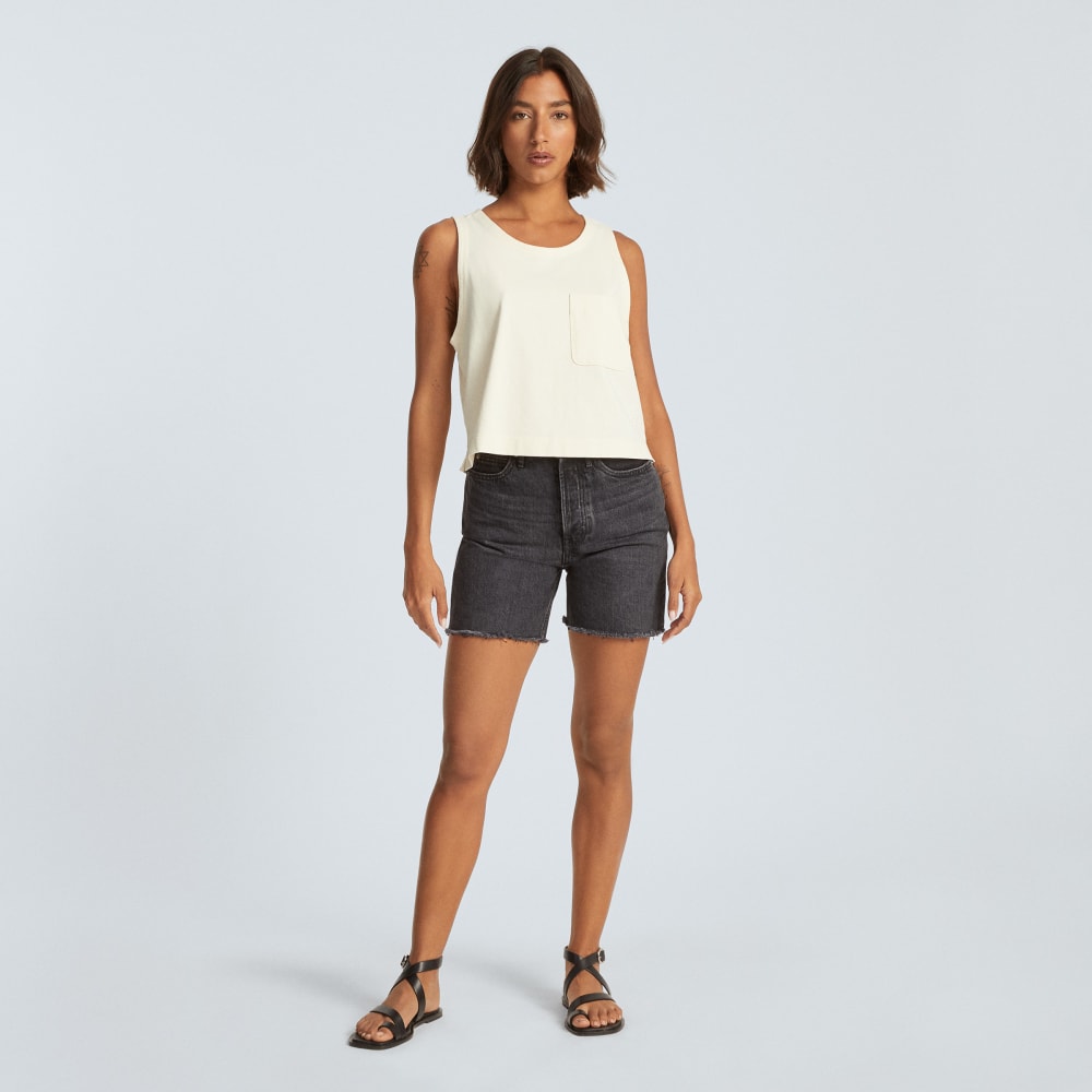 The Premium Weight Cropped Pocket Tank | Canvas