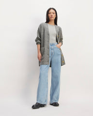The Oversized Alpaca Pocket Cardigan | Heathered Stone
