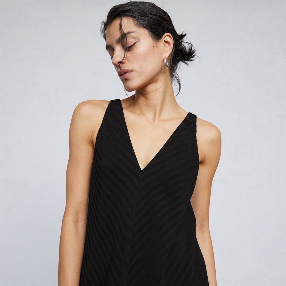The City Stripe Midi Dress | Black
