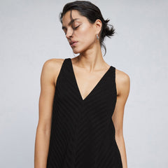 The City Stripe Midi Dress | Black