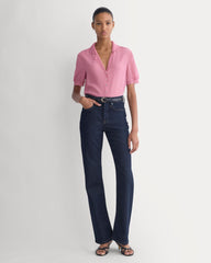 Notch Collar Shirt in Silk Georgette | Heather Rose