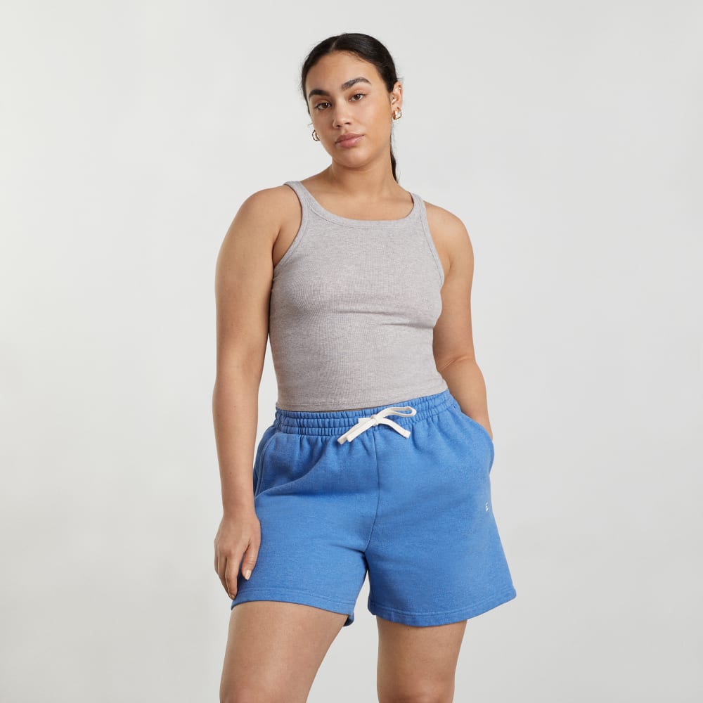 The Pima Micro-Rib Short Tank | Heathered Grey
