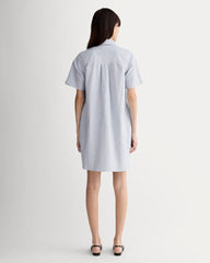 The Oxford Short-Sleeve Shirt Dress | Bone / Mazarine Blue