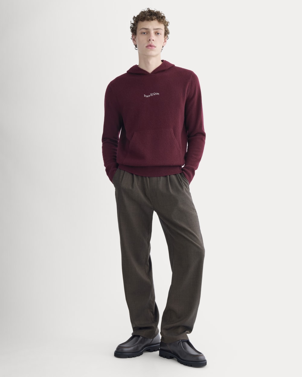 Saintjamesa x Peace & Quiet Cashmere Hoodie | Wine