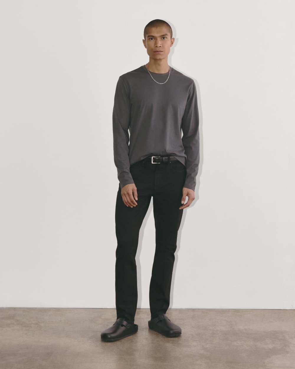 The Essential Organic Long-Sleeve Tee | Graphite