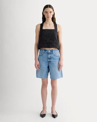 The Crossback Tank in Linen | Black