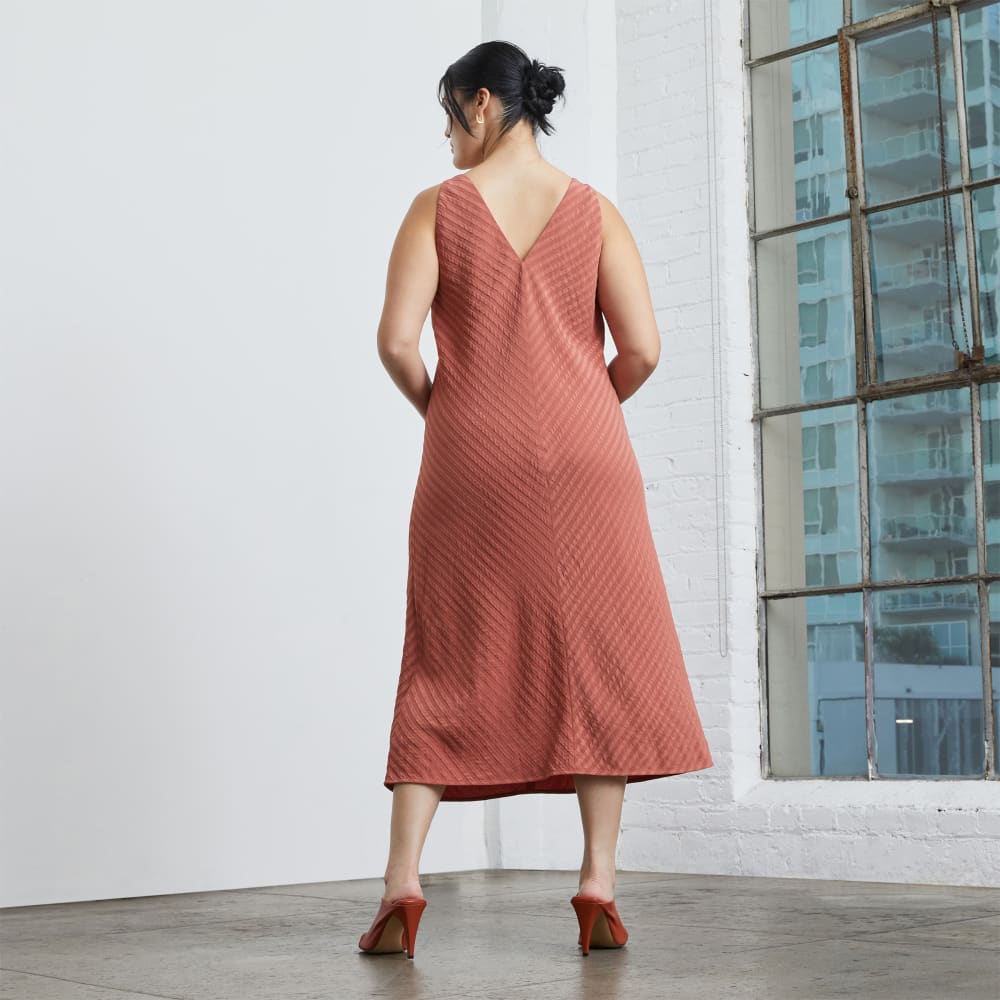 The City Stripe Midi Dress | Redwood