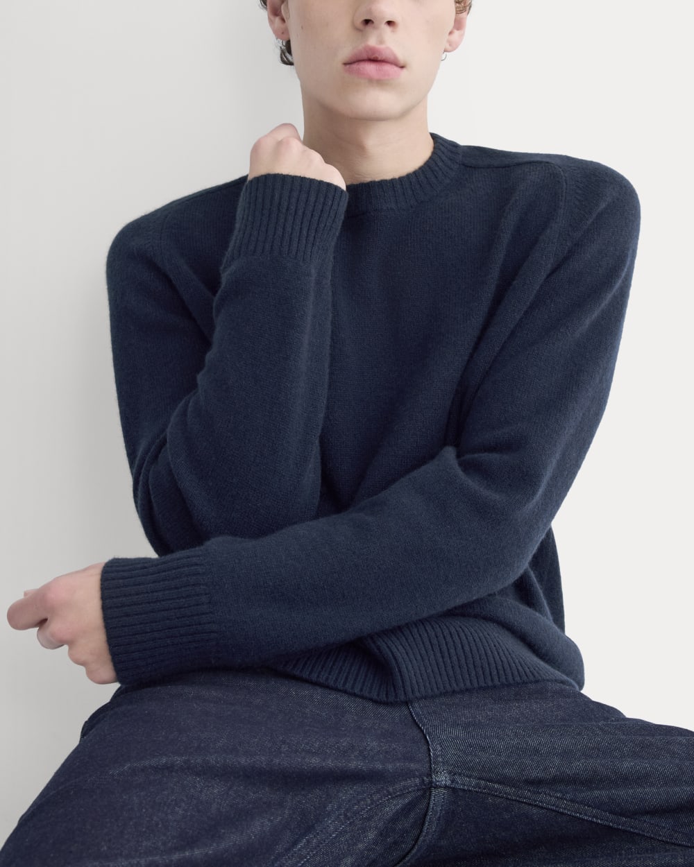 Midweight Cashmere Crew | Navy