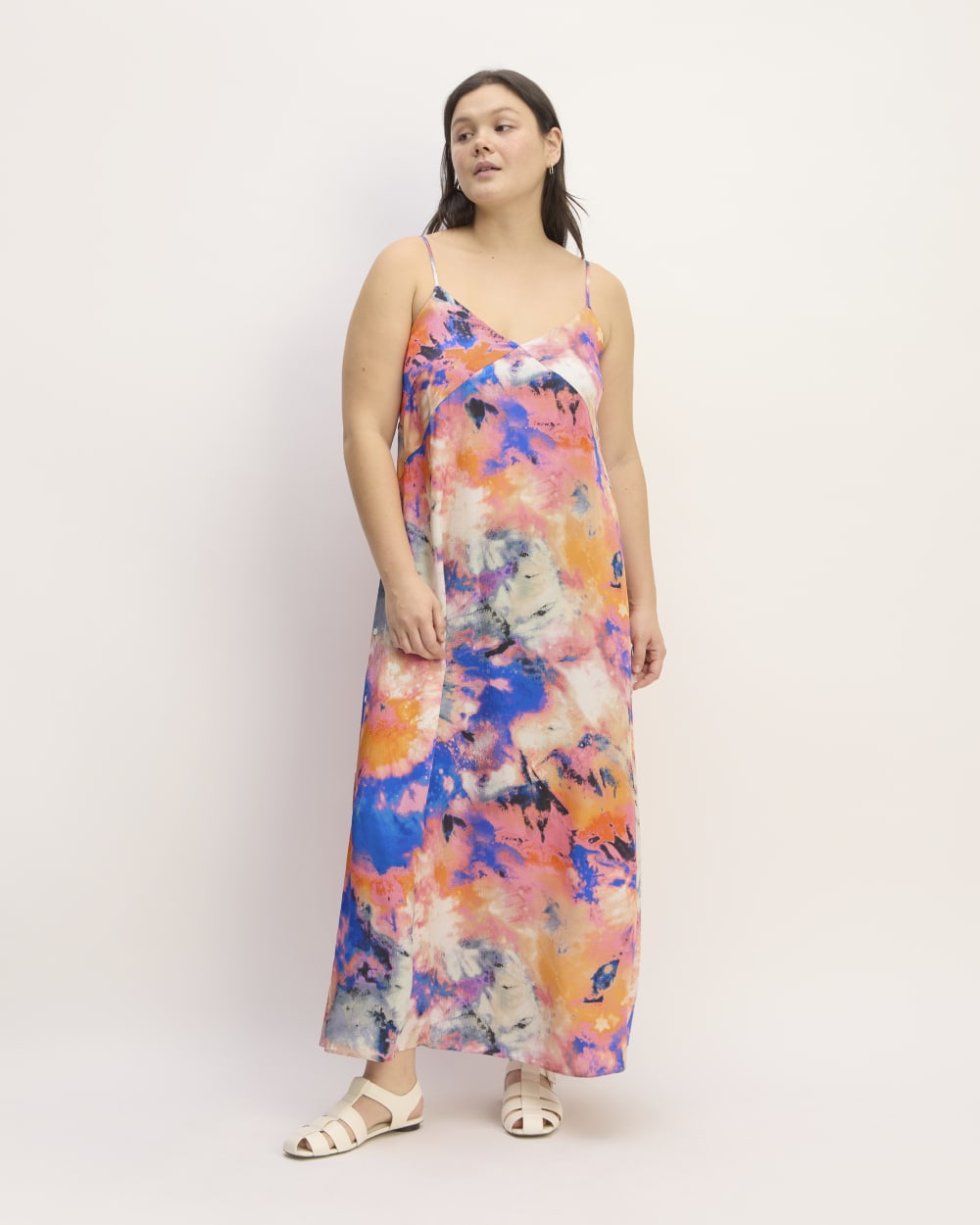 The Saintjamesa x Marques' Almeida Satin Tie-Dye Dress | Multi Tie-Dye