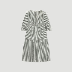 The Poplin Tiered Dress | Bone / Black