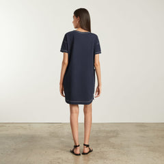 The Oversized Mariner Dress | Navy / White