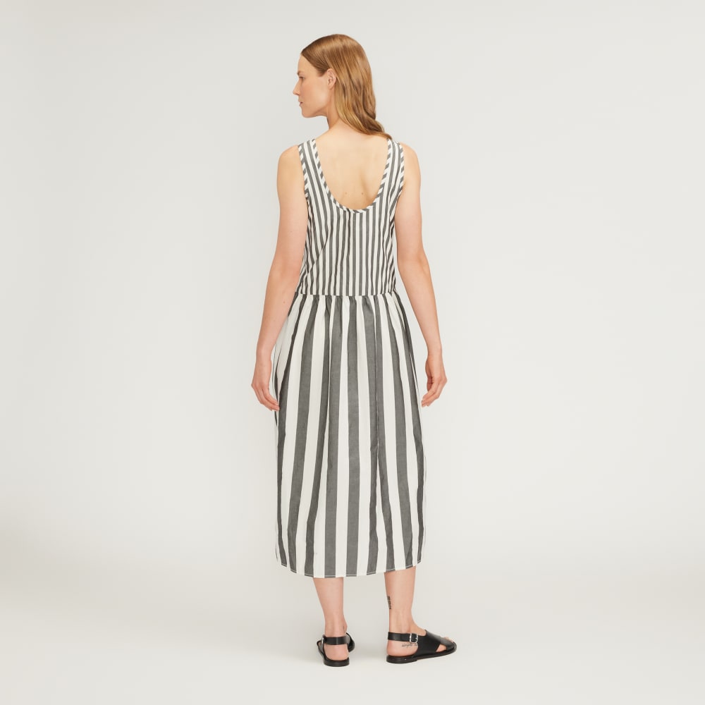 The Poplin Summer Dress | Bone / Black