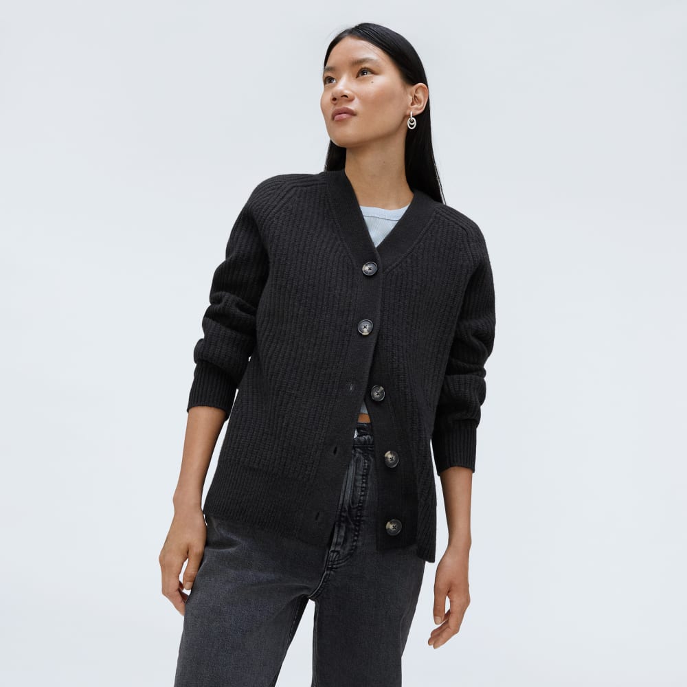 The Felted Merino Cardigan | Black