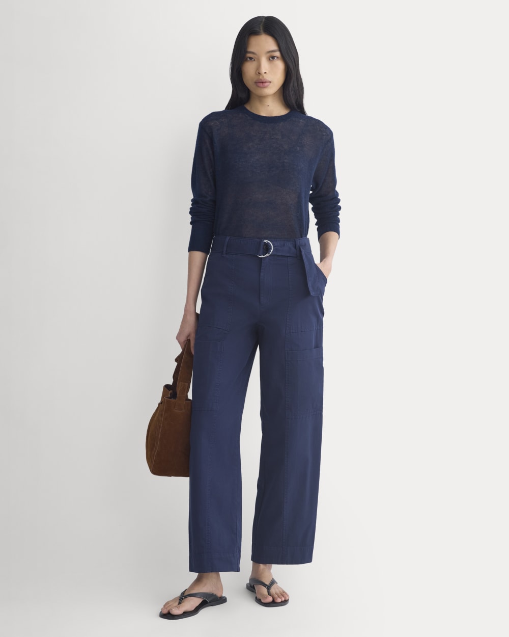 The Air Alpaca鈩?Relaxed Crew Top | Navy