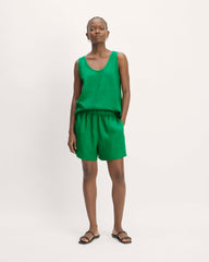 The Scoop Tank in Linen | Grass Green