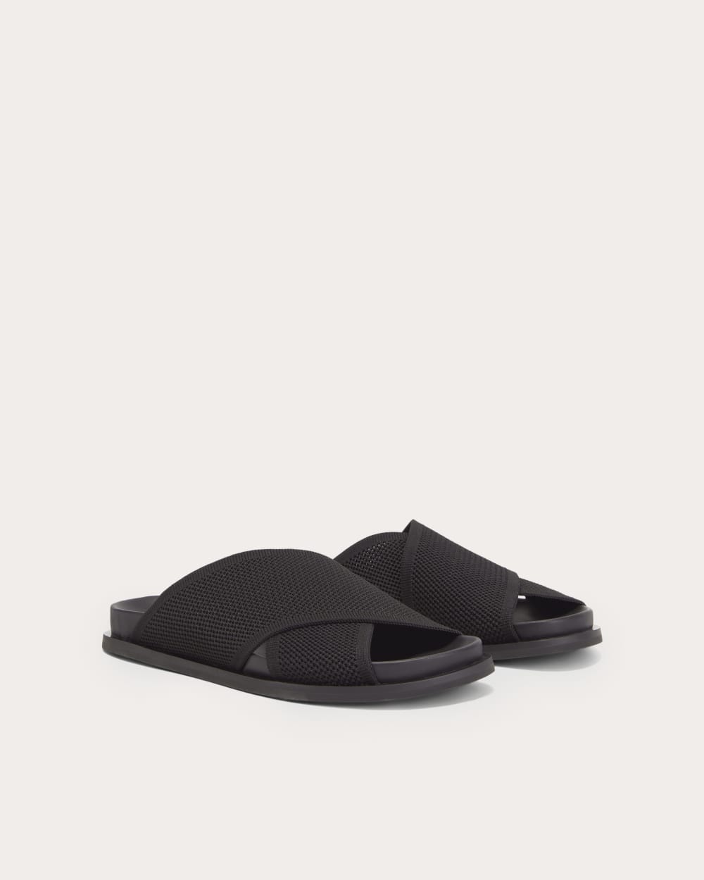 The ReKnit Form Crossover Sandal | Black