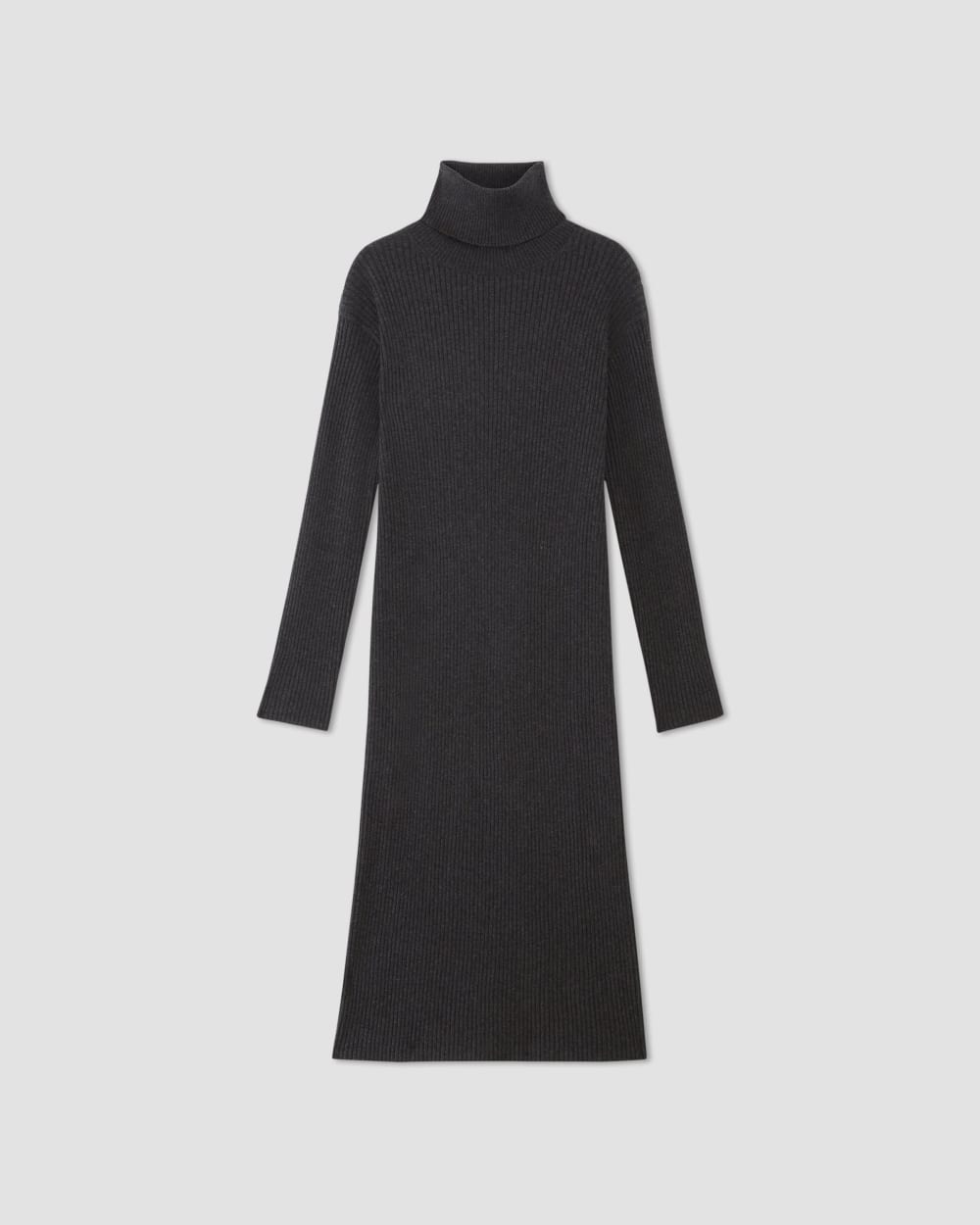 The Cotton-Merino Turtleneck Dress | Heather Charcoal