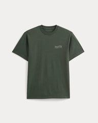 Saintjamesa x Peace & Quiet Graphic Logo Tee | Pine