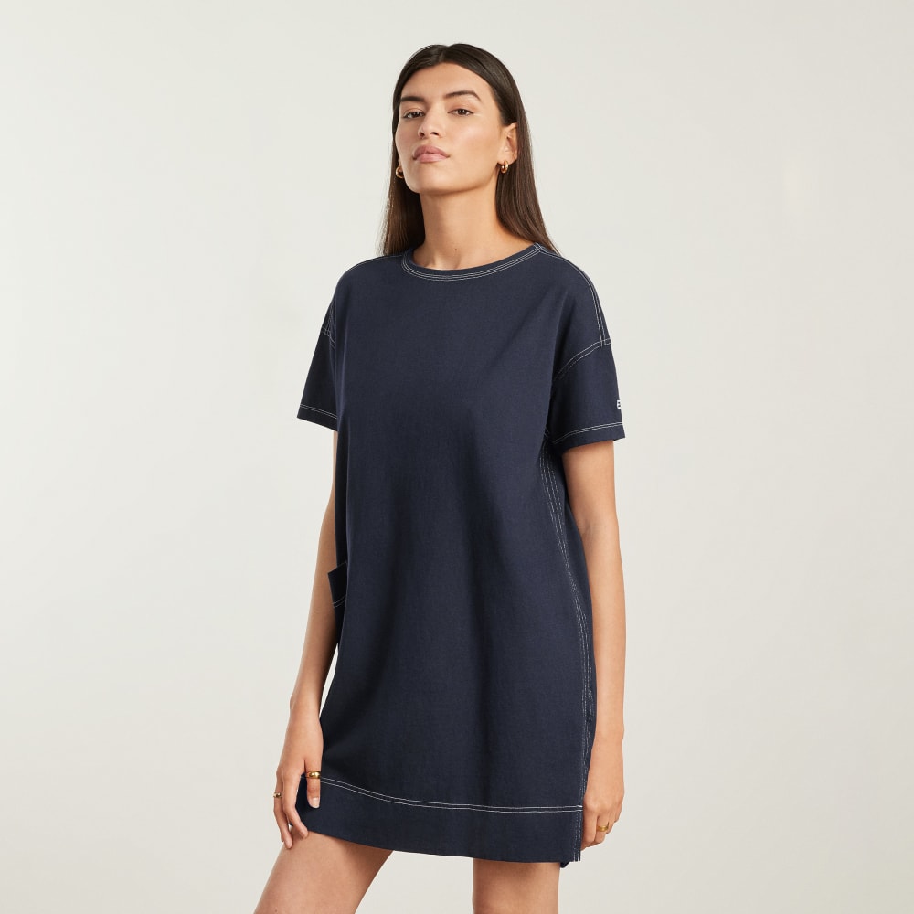 The Oversized Mariner Dress | Navy / White
