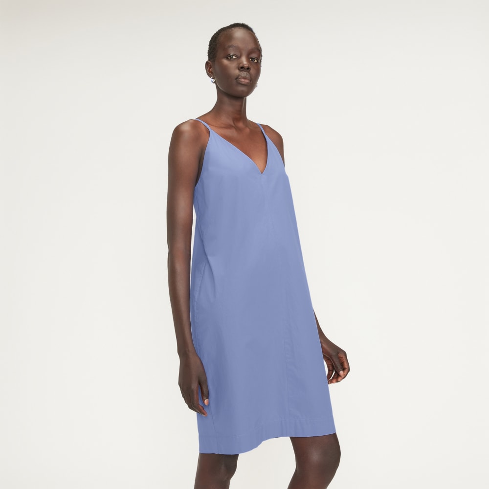 The Poplin Slip Dress | Cornflower Blue
