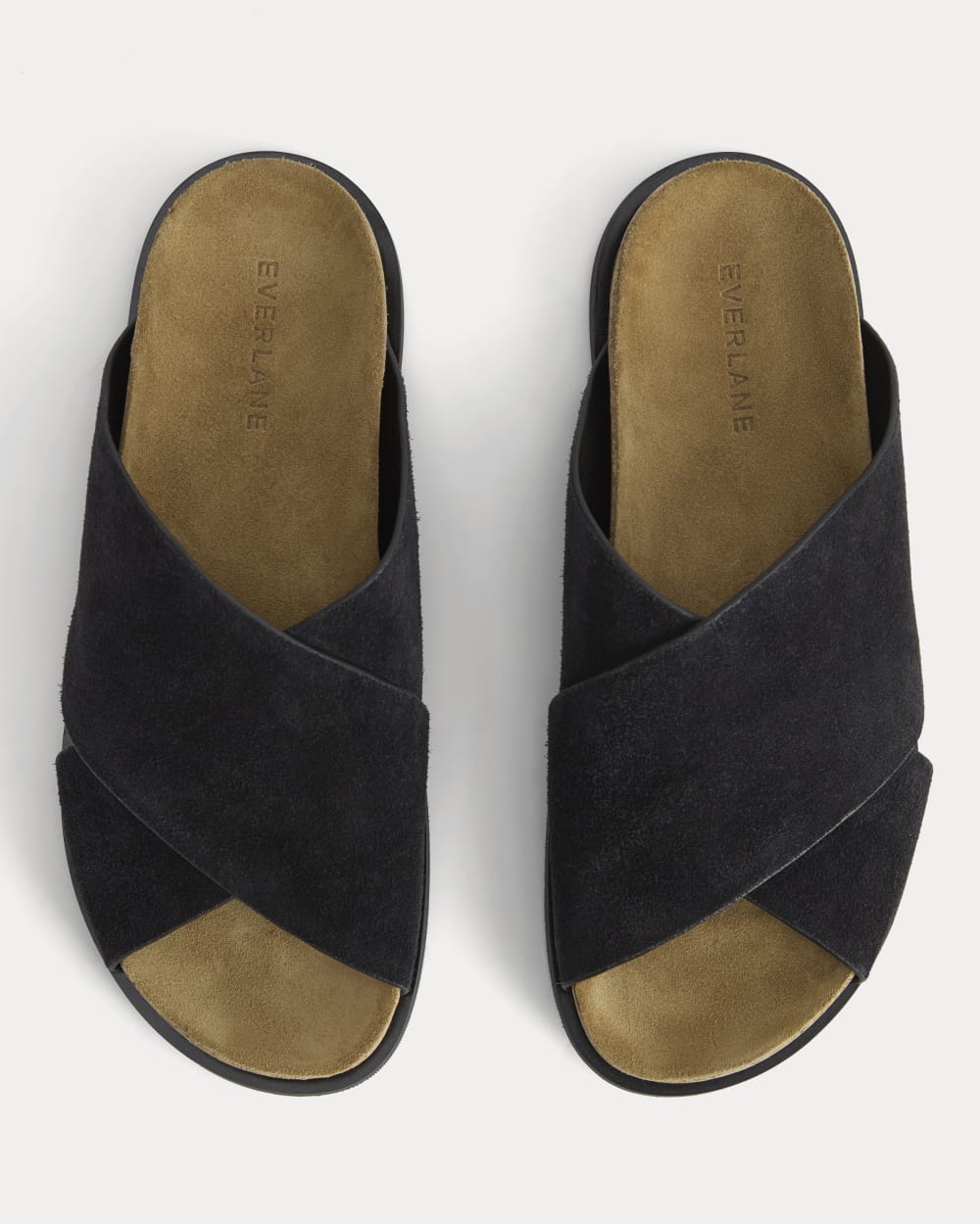 The Suede Crossover Sandal | Black