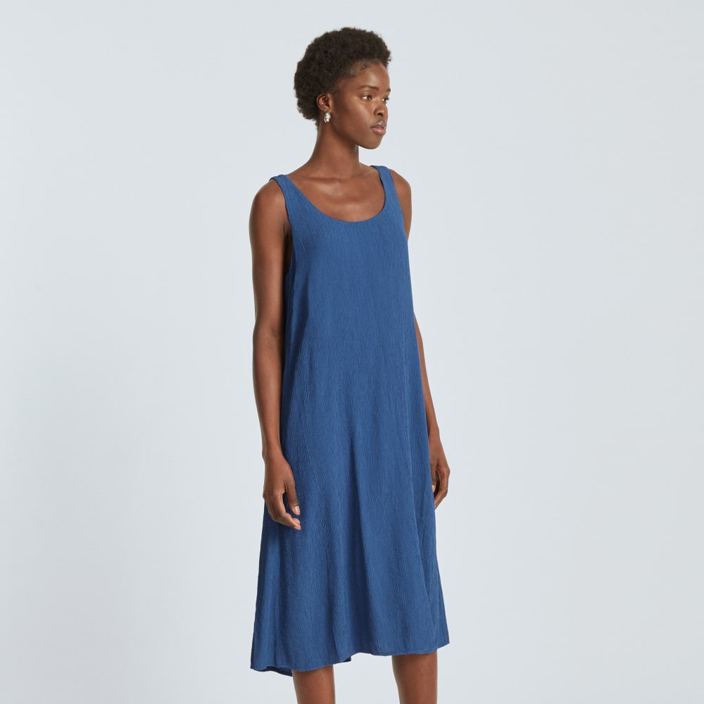 The Naia鈩?Ripple Tank Dress | Deep Blue