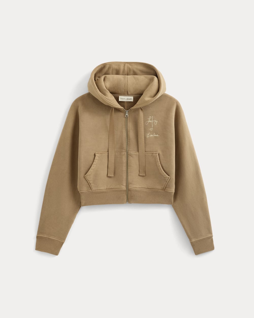 Saintjamesa x The Laufey Foundation Cropped Full-Zip Hoodie | Weathered Clay