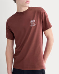 Saintjamesa x Peace and Quiet Crest Graphic Tee | Wine